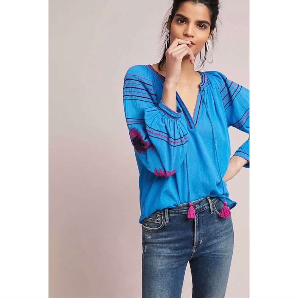 Maeve Runaway Embroidered Peasant Top
